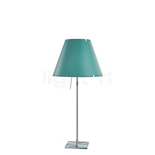 Luceplan Costanza Lampe de table abat-jour vert deau/châssis aluminium - télescope - avec interrupteur
